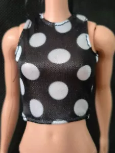 2022 Mattel Barbie Extra HGR60 - Black & White Polka Dot Top - Picture 1 of 4