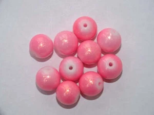 Gold Shimmer 'Candy Pink' glass bead 10mm - Bild 1 von 1