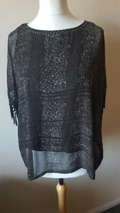 Next Women's Floaty Chiffon Top Green Brown Floral Size UK 14 - Picture 1 of 11