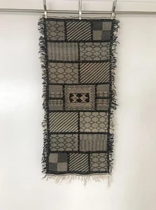 Moroccan Berber Picasso Rug Carpet - Fringe 3 Sides - Black & White 5'9" x 2'7" - Picture 1 of 10