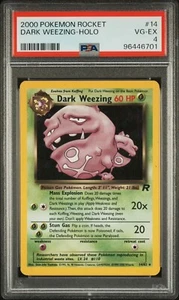 Dark Weezing 14/82 Team Rocket Holo PSA 4 Very Good Exellent! 2000 Pokemon TCG - Picture 1 of 2