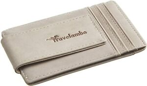 Travelambo Magnetic Money Clip Vintage Grey RFID Blocking with gift box