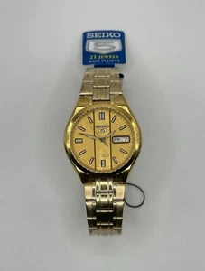 Reloj Seiko 5 Automático Hombre Oro Acero Inoxidable 21 Joyas SNKG36J1 - Imagen 1 de 3