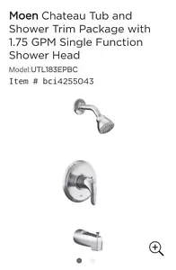 Moen UTL183EPBC Chateau M-Core 2 Series Tub/Shower EP Trim Brushed Chrome - Picture 1 of 9