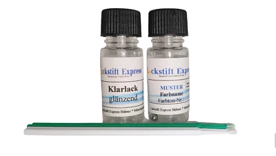 Lackstift Set geeignet für Mini,  A62 White Silver Met. + Klarlack WA62 je 10ml - Bild 1 von 4