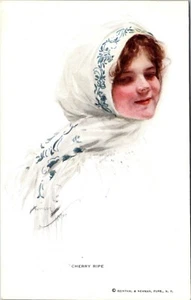 Harrison Fisher CHERRY RIPE Signed Postcard - Picture 1 of 2