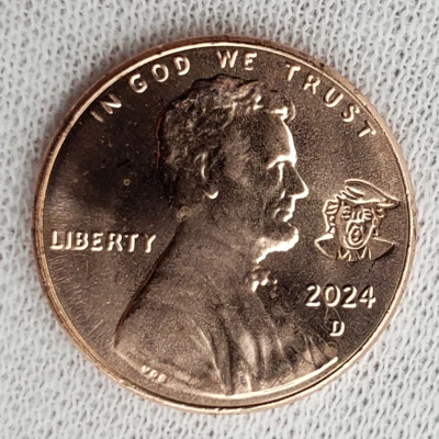 2024 President Funny Donald Trump MAGA Lincoln 1C Penny Counterstamp Lucky Coin! - Image 1 of 2
