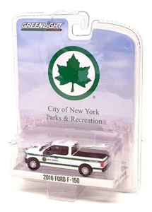 Greenlight 1/64 Scale 35100-E - 2016 Ford F-150 NYC Parks - White/Green - Picture 1 of 5