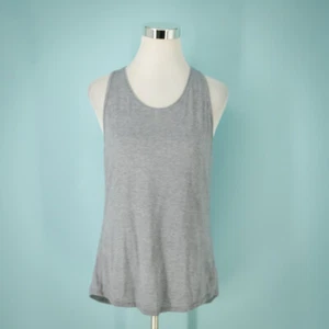 Athleta Size Medium M Yogini Scoop Neck Sleeveless Racerback Gray Knit Tank Top - Picture 1 of 8