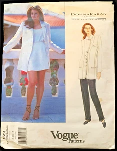 Vogue DONNA KARAN 1551 DKNY Giacca lunga, pantaloni, gonna corta (8-10-12) UCFF - Foto 1 di 8
