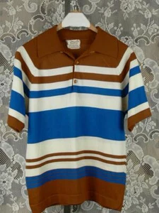 CAMICIA PULLOVER VINTAGE DONEGAL COLESTA ACETATO TESTURIZZATO FORTREL POLY 60-70S - Foto 1 di 4