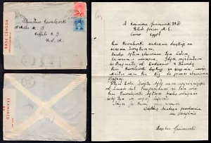 ÄGYPTEN 1942 Brief & Brief nach USA. Polnische Streitkräfte, KIA Monte Cassino, Italien - Bild 1 von 4
