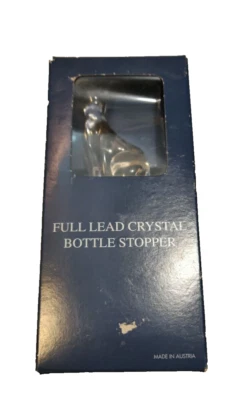 Полотенце полный свинец кристалл бутылка графин пробка Katze Cat прозрачный новый Австрия - Изображение 1 из 4