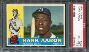 1960 Topps Baseball # 300 Hank Aaron (EX-MT+) PSA 6.5 - Picture 1 of 2