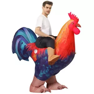Inflatable Chicken Costume Ride-on Rooster Costume Adult Blow up Suit Funny F... - Picture 1 of 6
