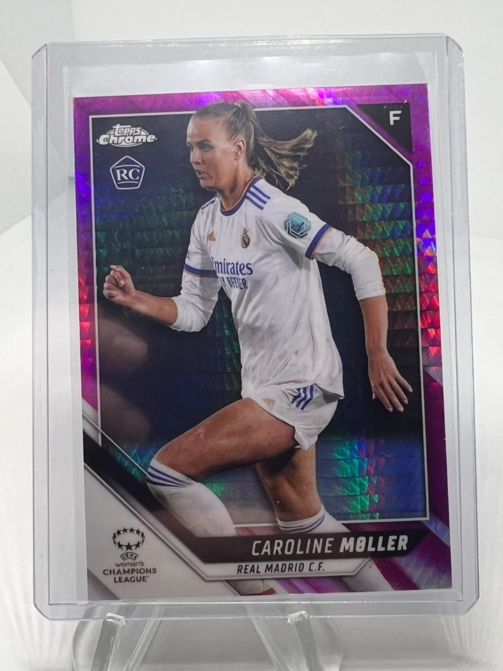 2021-22 Topps Chrome Women's Champions League Caroline Moller Pink /150 #44 RC - Image 1 of 2