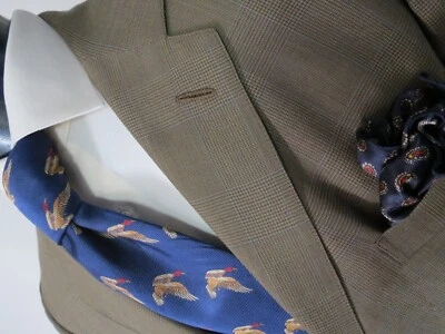 Traje lienzo de tres botones a cuadros Príncipe de Gales marrón J Press 41-42 L de colección Foto 1 de 4