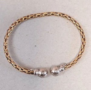 925 BANGLE with bonded gold on band 7 Inches - Picture 1 of 5