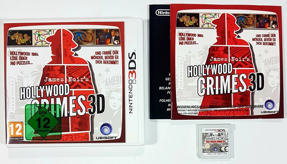 Nintendo 3DS/2DS James Noir's HOLLYWOOD CRIMES 3D dt. Rätsel/Puzzle/Verbrechen - Bild 1 von 1