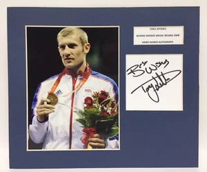 RARO Tony Jeffries Olimpiadi firmato foto display + COA AUTOGRAFO BOXE TEAM GB - Foto 1 di 2