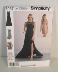 Simplicity 8257 Dress (2 Lengths) & Gown Misses' 14-22 Pattern Uncut Free Ship! - Picture 1 of 2