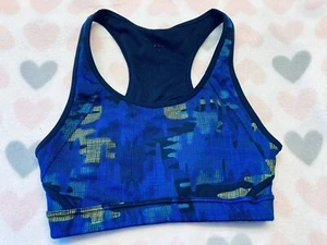 Athleta Double Dare Camo Sports Bra Size Small Blue Multicolor - Picture 1 of 8