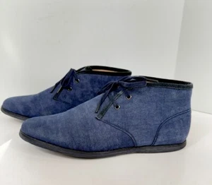 Joseph Abboud Limited Runway Edition Blue Denim Falcone Chukka Boots Shoes Sz 11 - Picture 1 of 9