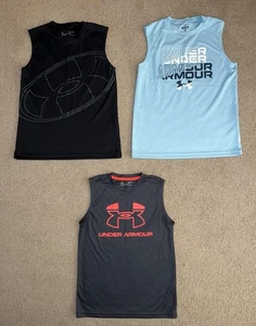 lot of 3 UNDER ARMOUR boys sleeveless athletic shirts YMD - Picture 1 of 1