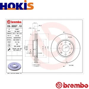 2x BRAKE DISC 09.9997.10 FOR KIA CERATO/Hatchback D4FA 1.5L G4GR/G4EDG4FC 1.6L - Picture 1 of 9