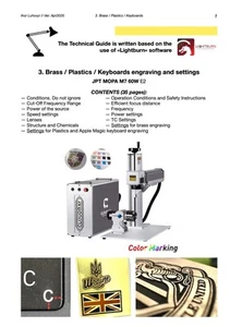 Technical Guide 3. Brass/ Plastics/ Keyboards engraving and settings.JPT MOPA M7 - Picture 1 of 7