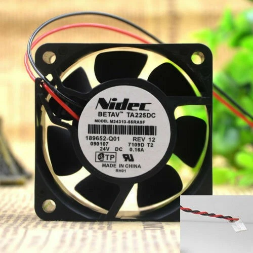 1pc NIDEC TA225DC M34313-55RA1F 24V 0.16A 6025 6CM 2pin cooling fan - Image 1 of 1
