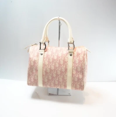 RARE!!!! Christian Dior Hand Boston Bag Trotter Diorissimo Pink Canvas - Image 1 of 4