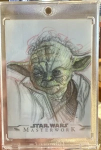 2021 Topps Star Wars Masterwork Yoda Sketch By Matthew Hirons!!! 🔥 - Picture 1 of 2