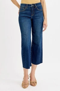 RISEN Full Size Tummy Control High Rise Crop Wide Jeans Plus Size - Bild 1 von 19