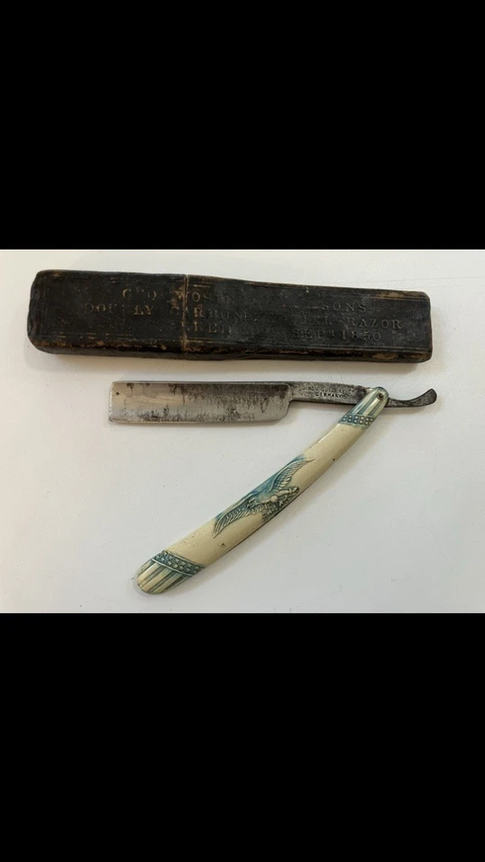 Navaja recta con caja 1850 Foto 1 de 3