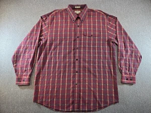 Mens 2XL Cutter & Buck Madras Plaid Shirt Red Green Button Down Long Sleeve - Picture 1 of 7