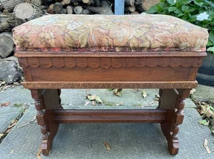 Antiguo banco/asiento/zapatilla/costura taburete victoriano Eastlake - Imagen 1 de 15