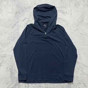 G/Fore Luxe Hoodie Mens XL Blue 1/4 Zip Pullover Long Sleeve Stretch Golf - Picture 1 of 7
