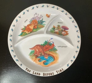 VTG 1988 The Land Before Time 3 Section 10" Plate - Cera Ducky Little Foot - Picture 1 of 8