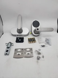 Smart Lock U300, Fingerprint Keyless Entry Door Lock with Handle, Silver - Picture 1 of 3