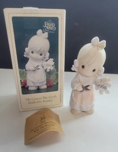 1995 Precious Moments "He Covers The Earth His Beauty" #142654 Christmas w/Box - Picture 1 of 5