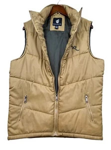 Vintage Rocawear Puffer Vest Jacket Mens Medium Gold Full Zip Quilted - Picture 1 of 11