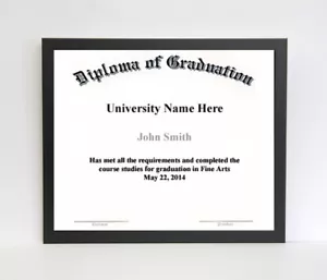10x12 Diploma Frame - Thin Satin Black (no matting) - Picture 1 of 1