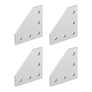 Placa unión exterior 5 orificios para Perfil aluminio 2020,4 uds (plata) - Imagen 1 de 4