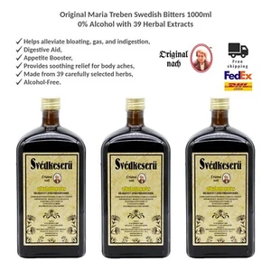 Original Maria Treben Schwedenbitter 0% Alkohol mit 39 Kräuterextrakten 3x1000ml - Bild 1 von 12