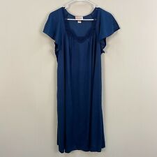 Shadowline Womens Medium Flutter Sleeve Nightgown Peignoir Stretch Lace Blue Y55
