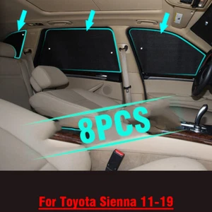 For Toyota Sienna 2011-2019 Side Window Camp Black Silver Privacy Sunshade 8PCS - Foto 1 di 5