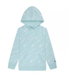 ⚡️Champion Script Hoodie Girls - Ice Fall Aqua (Large) - Picture 1 of 2