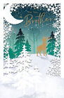 For You Brother Foiled Stag 3D Cut Out Christmas Card Xmas Greeting Cards