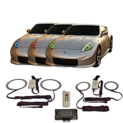 Kit de halo de faros RF multicolor RGB para Nissan 370z 09-16 Foto 1 de 3